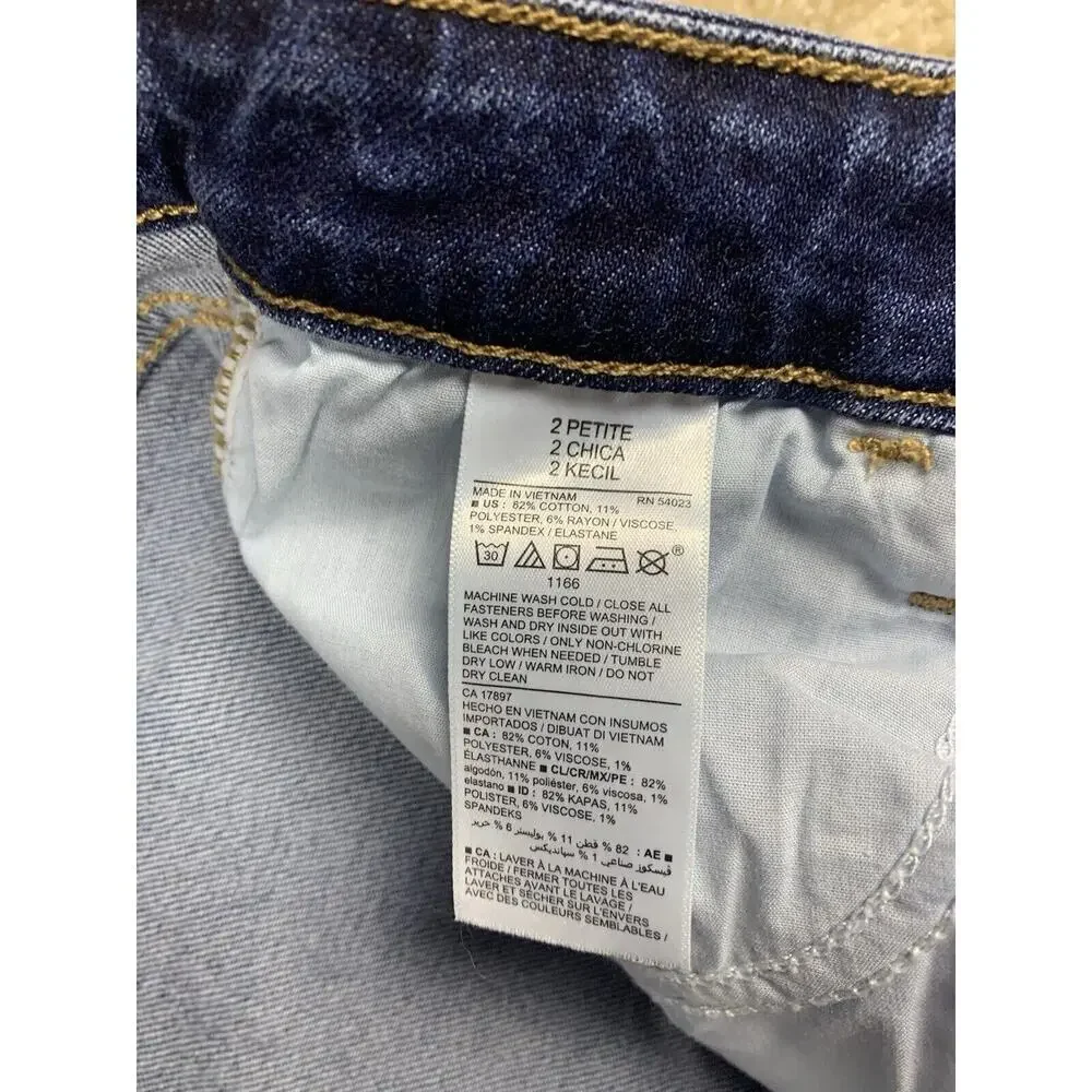 Old Navy Womens Size 2 Petite Rockstar Super Skinny Whiskered Ankle Jeans #661